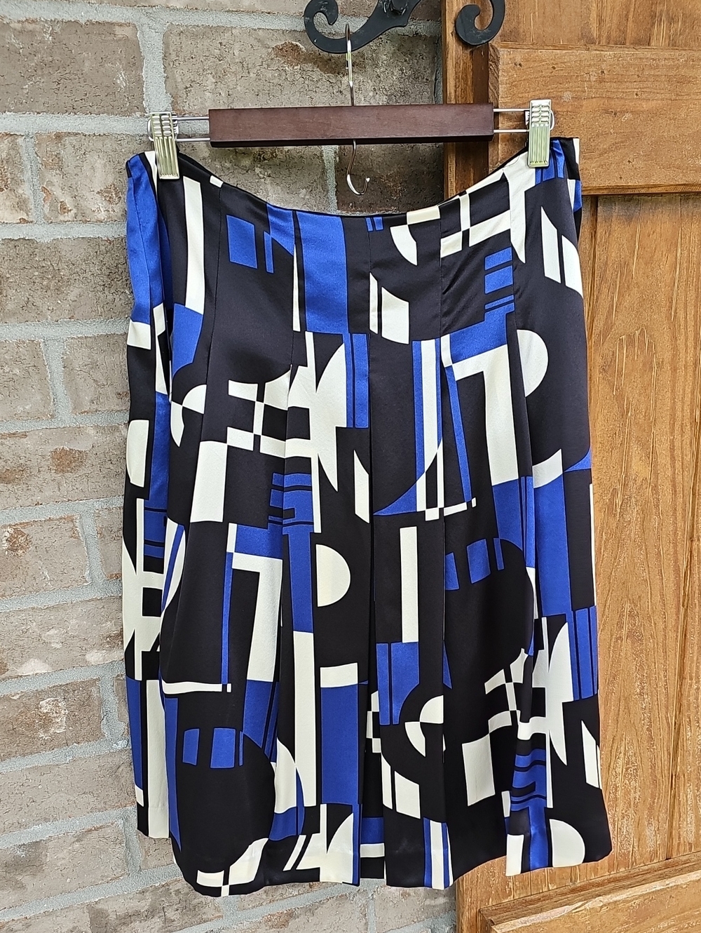 Ralph Lauren Geo Pattern Silk Skirt